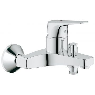 Baterie baie cadă Grohe BauFlow, montare pe perete, crom-23756000