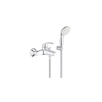 Baterie cada - dus Grohe Eurosmart cu set de dus Tempesta 100 crom