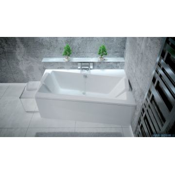 Cada baie asimetrica Besco Infinity 170x110cm acril orientare dreapta