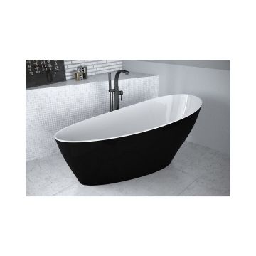 Cada freestanding Besco Keya alb-negru 165x75 cm