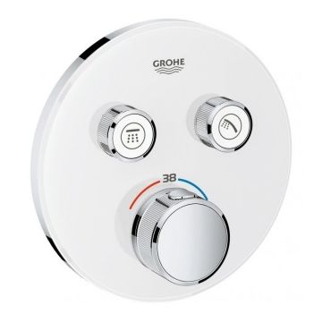 Baterie dus Grohe Grohtherm Smartcontrol termostatata cu 2 iesiri, alb