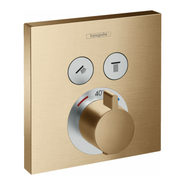 Baterie dus Hansgrohe ShowerSelect termostatata cu 2 functii, bronz periat