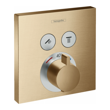 Baterie dus Hansgrohe ShowerSelect termostatata cu 2 functii, bronz periat Baterie dus Hansgrohe ShowerSelect termostatata cu 2 functii, bronz periat