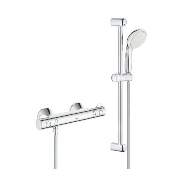 Baterie dus termostatata Grohe Grohtherm 800 si set de dus cu bara 60 cm