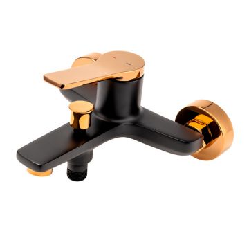 Baterie cada - dus FDesign Seppia monocomanda negru - rose gold