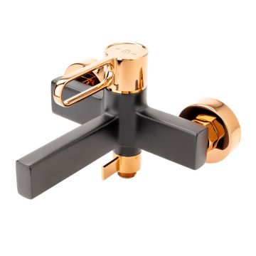 Baterie cada - dus FDesign Zaffiro monocomanda negru - rose gold