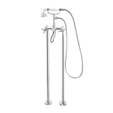 Baterie cada - dus freestanding FDesign Lacrima crom lucios cu set de dus