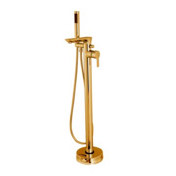Baterie cada - dus freestanding Invena Glamour auriu lucios