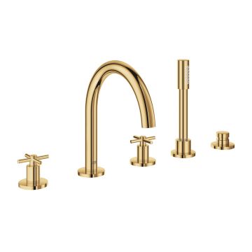 Baterie cada - dus Grohe Atrio 5 elemente auriu lucios Cool Sunrise