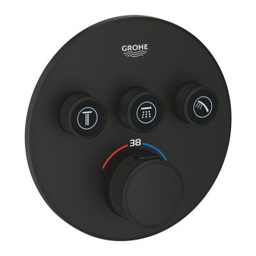 Baterie cada - dus Grohe Grohtherm SmartControl negru mat Phantom Black fara corp ingropat