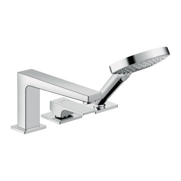 Baterie cada-dus Hansgrohe Metropol crom lucios cu 3 elemente