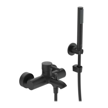 Baterie cada - dus Ideal Standard Ceraline finisaj negru mat cu set de dus