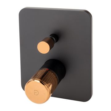 Baterie cada - dus incastrata FDesign Ardesia negru - rose gold cu corp incastrat