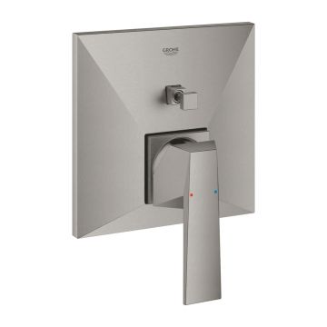 Baterie cada - dus incastrata Grohe Allure Brilliant crom periat Supersteel fara corp ingropat