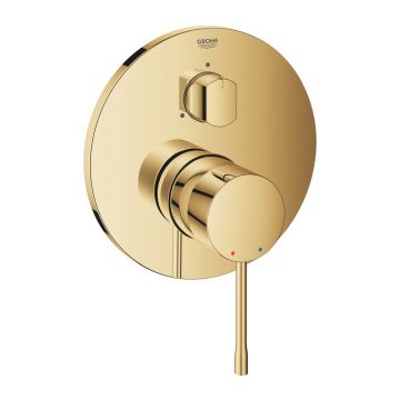 Baterie cada - dus incastrata Grohe Essence 3 iesiri auriu lucios Cool Sunrise fara corp ingropat