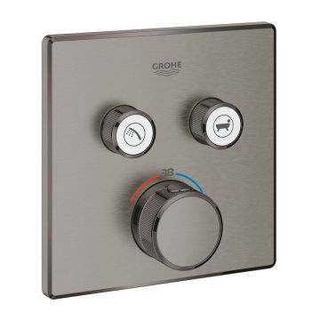 Baterie cada - dus incastrata Grohe Grohtherm SmartControl antracit periat Hard Graphite fara corp ingropat