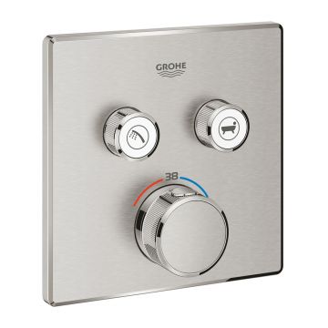 Baterie cada - dus incastrata Grohe Grohtherm SmartControl crom periat Supersteel fara corp ingropat