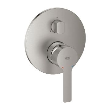 Baterie cada - dus incastrata Grohe Lineare 3 iesiri crom periat Supersteel fara corp ingropat