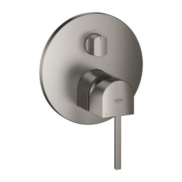Baterie cada - dus incastrata Grohe Plus 3 iesiri antracit periat Hard Graphite fara corp ingropat