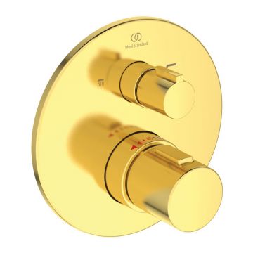 Baterie cada - dus incastrata Ideal Standard Ceratherm T100 auriu periat fara corp ingropat