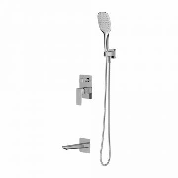 Baterie cada - dus incastrata Omnires Parma cu corp ingropat si set de dus