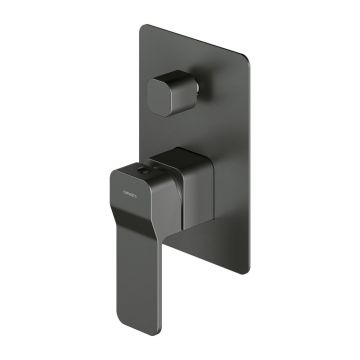 Baterie cada - dus incastrata Omnires Slide grafit cu corp ingropat