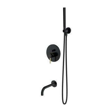 Baterie cada - dus incastrata Omnires Y cu corp ingropat si set de dus negru - auriu