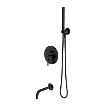 Baterie cada - dus incastrata Omnires Y cu corp ingropat si set de dus negru