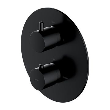 Baterie cada - dus incastrata Omnires Y termostatata negru mat fara corp ingropat