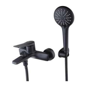 Baterie cada - dus Lemark Bronx cu set de dus negru mat