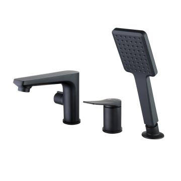 Baterie cada - dus Lemark Bronx negru mat cu set de dus