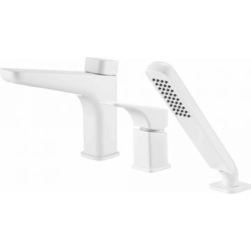 Baterie cada – dus monocomanda Deante Hiacynt alb cu set de dus