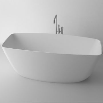 Cada freestanding din compozit Rune Thunder 157x70 cm alb mat