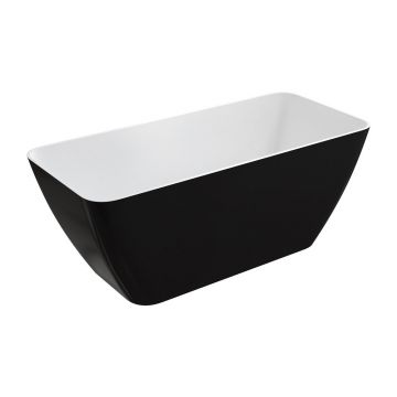 Cada freestanding Omnires Parma M+ alb/negru 159x71 cm