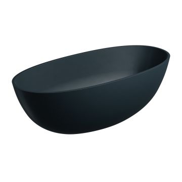 Cada freestanding Omnires Shell M+ negru mat 160x75 cm