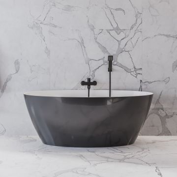 Cada freestanding Omnires Siena M+ alb/negru 161x81 cm
