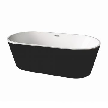 Cada freestanding Rune Calypso 170x75 cm alb - negru