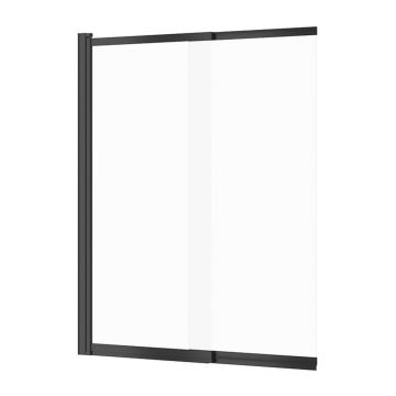 Paravan de cada culisant Cersanit Larga 115x140 cm sticla 5 mm negru