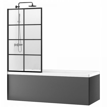 Paravan mobil pentru cadă Rea LagPers-1 80 cm negru mat