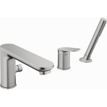 Baterie cada Duravit Wave din 3 elemente montaj pe cada inox periat