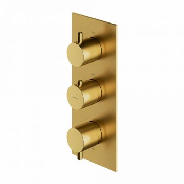 Baterie cada - dus incastrata Omnires Y termostatata auriu periat fara corp ingropat 3 cai actionare