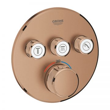 Baterie cada - dus termostatata Grohe Grohtherm SmartControl Round cu 3 functii montaj incastrat necesita corp ingropat brushed warm sunset