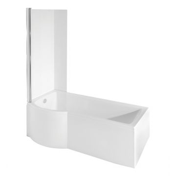 Cada baie asimetrica Besco Inspiro 170x70cm cu paravan sticla 1 element orientare stanga