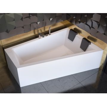 Cada baie asimetrica Besco Intima Duo 170x125cm acril orientare dreapta