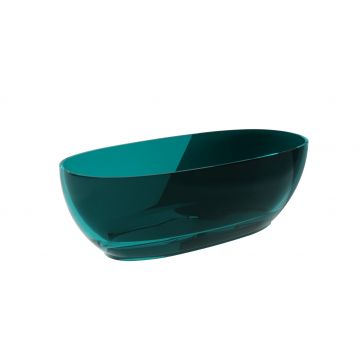 Cada freestanding Besco Mexa 170x78cm ResiCast transparenta sifon click-clack crom Ocean Breeze