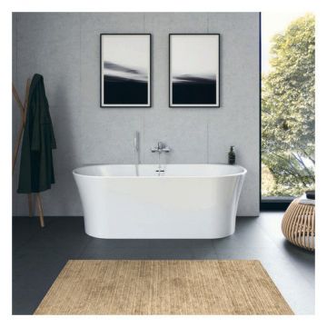 Cada freestanding Duravit DuraSenja 150x75cm la perete alb