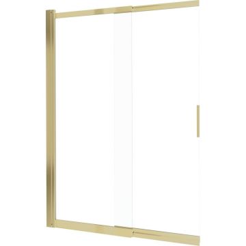 Paravan cada glisant sticla securizata, 100x140 cm, auriu periat, Deante Prizma