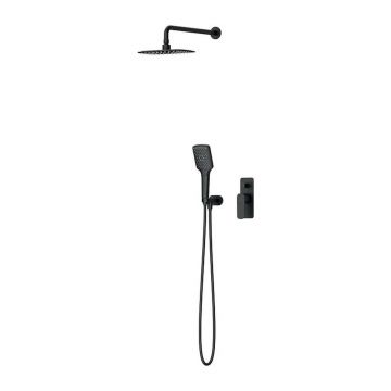 Set baterie cada - dus monocomanda incastrata negru Cersanit Larga