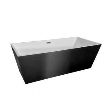 Cada baie freestanding Bella* BSM-204A  acril  170 x 75 x 58 cm  negru lucios