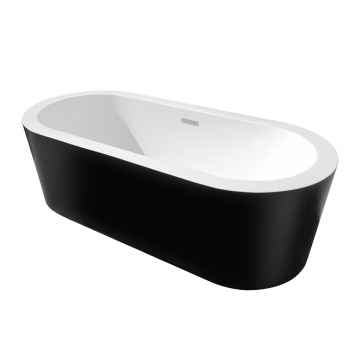 Cada baie freestanding Bella WB-814  acril  170 x 80 x 58 cm  negru mat